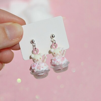 Korilakkuma strawberry parfait charm OR earrings