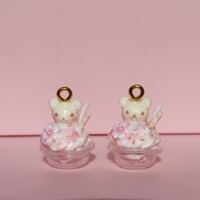 Korilakkuma strawberry parfait charm OR earrings - Thumbnail 4