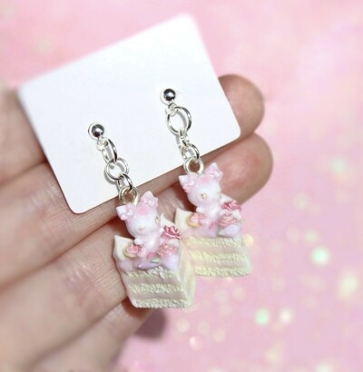 Kuromi Valentines cake charm OR earrings
