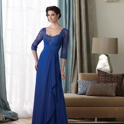 Simple mother of bride/ groom dress lace evening formal gowns prom dress