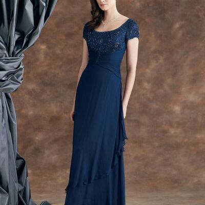 Simple mother of bride/ groom dress royal blue evening formal gowns prom dress