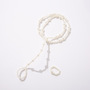 Summer Beach Sandal Anklet Barefoot Jewelry Double Layer Pearl Anklets for Women  -3