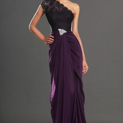 Purple mother of bride/ groom dress simple sheath lace evening formal gowns prom dress