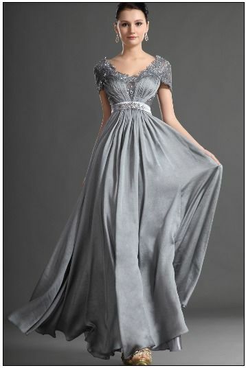 Silver Mother of Bride/ Groom Dress Lace Evening Formal Gowns Prom Dress