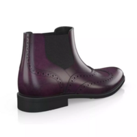 New Handmade Burgundy Wing tip Brogue Leather Ankle Dress Boots For Mens, Formal Boots for Mens     - Thumbnail 2