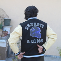 Crafted Leather Vintage Wool - Leather Sleeves Motorcycle Jacket - Thumbnail 6