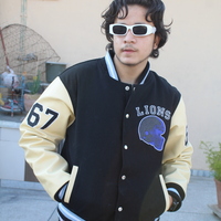 Crafted Leather Vintage Wool - Leather Sleeves Motorcycle Jacket - Thumbnail 5