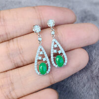 Natural Jade Earstuds Pair 925 Sterling Silver Stud Earrings Great Non-treated Jadite Fine Jewelry Great Gift for Birthday Anniversary - Thumbnail 5