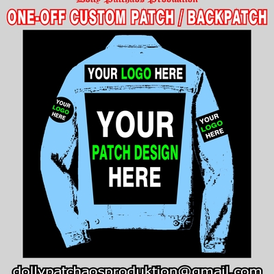 One custom patch / back patch, small batches, screenprinted / dtf, patches for jackets, businesses, companies, bands & clothing - Thumbnail 3