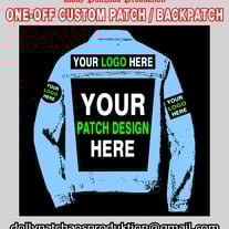 ONE Custom Patch / Back Patch, small batches, screenprinted / DTF, Patches for Jackets, Businesses, Companies, Bands & Clothing