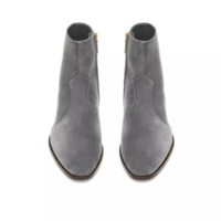 New Gray Handmade Suede Chelsea Ankle Formal Boots for Mens, Men Dress Boot, New Zipper Boot - Thumbnail 2