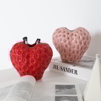 Strawberry Shape Ceramic Flower Vase Home Decore - Thumbnail 2