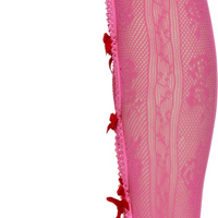 Nodress Red Velvets Bow Rosy High Socks - Thumbnail 4