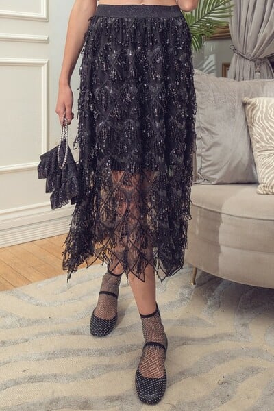 Sequin Midi Skirt