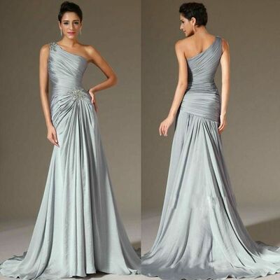 Simple sheath mother of bride/ groom dress one shoulder evening formal gowns prom dress