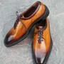 Crafted Leather Classic Men Brown Patina Black Shaded Leather Oxford Dress Shoes-2