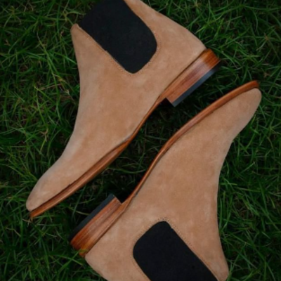 New suede chelsea handmade ankle formal boots for mens, men dress boot.