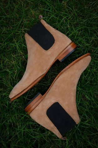 New Suede Chelsea Handmade Ankle Formal Boots for Mens, Men Dress Boot.
