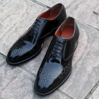 Crafted Leather Handmade Men Black Calf Leather Formal Oxford Lace up Shoes - Thumbnail 5