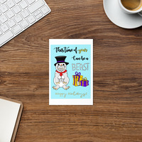 Abdominal Snowman Holiday Greeting card Christmas Hannukah December Funny Humorous - Thumbnail 1