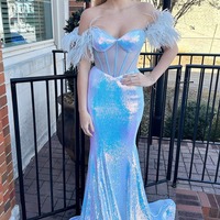 Sparkly Mermaid Black Sequin Long Prom Dresses ,PD240106 - Thumbnail 4