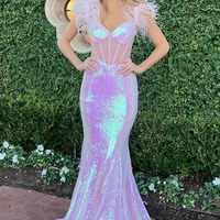 Sparkly Mermaid Black Sequin Long Prom Dresses ,PD240106 - Thumbnail 3