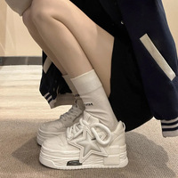 Big White Star Platform Casaul Shoes - Thumbnail 5