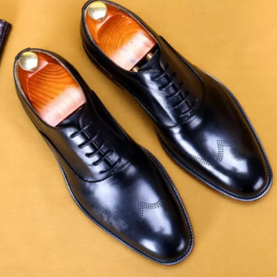 New men black brogue wing tip oxford handmade leather lace up dress shoes, men wingtip dress shoes, mens shoe.