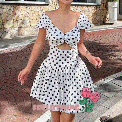 Sexy hot girl slim one shoulder tube top hollow dress - Thumbnail 3