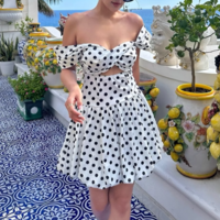 Sexy hot girl slim one shoulder tube top hollow dress - Thumbnail 3