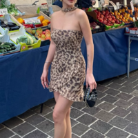 Animal print lingerie tulle dress - Thumbnail 6