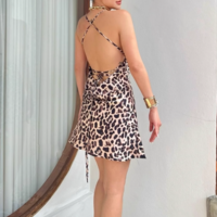 Animal print short dress - Thumbnail 2