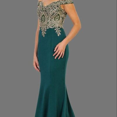 Simple mother of bride/ groom dress green appliques evening formal gowns prom dress