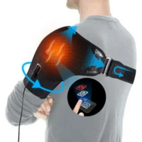 Electric Heated Shoulder Brace with Vibration Massage Adjustable Protective - Thumbnail 2