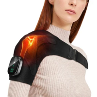 Electric Heated Shoulder Brace with Vibration Massage Adjustable Protective - Thumbnail 3