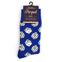 Men's Dice Novelty Socks Blue White Dice Las Vegas Nights Lucky Gambling Socks Fun Dad Gift Boyfriend Gift Gambling Clothes Dice Apparel - Thumbnail 1
