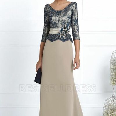 Elegant mother of bride/ groom dress sheath lace evening formal gowns prom dress