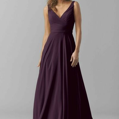 Elegant mother of bride/ groom dress purple evening formal gowns prom dress