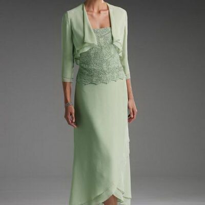 Elegant mother of bride/ groom dress lace appliques evening formal gowns prom dress