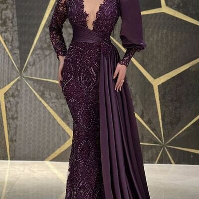 Elegant mother of bride/ groom dress beading evening formal gowns prom dress