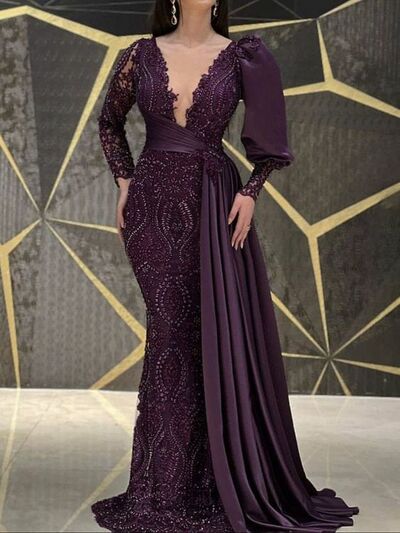 Elegant Mother of Bride/ Groom Dress Beading Evening Formal Gowns Prom Dress