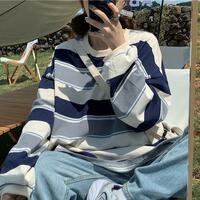 Color Block Stripe Oversized T-shirt - Thumbnail 3