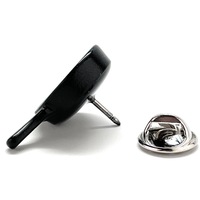 Frying Pan Lapel Pin Cast Iron Tangled Enamel Pin 3D Design - Thumbnail 1