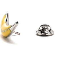 Going Bananas Lapel Pin Silver and Yellow Enamel Pin Banana Fruit Tie Pin Tack Banana Loving Fun Backpack Pin - Thumbnail 1
