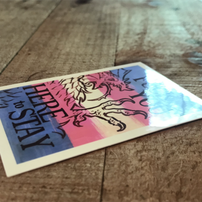 Here to stay stickers 5-pack