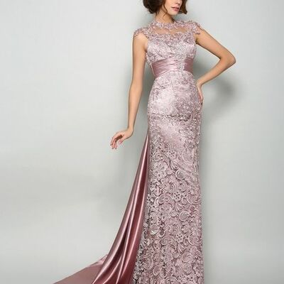 Elegant mother of bride/ groom dress sheath lace evening formal gowns prom dress