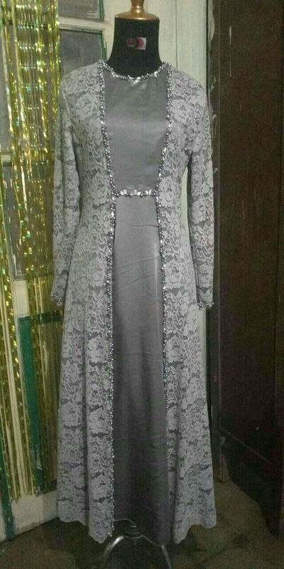Elegant Mother of Bride/ Groom Dress Green Grey Lace Long Sleeve Evening Formal Gowns Prom Dress