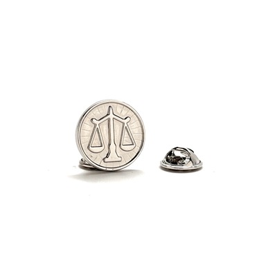 Attorney gift silver scale of justice pin lawyer enamel pin court of law attorney judge tie tack law student silver edition trim pro pin