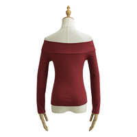 Sexy one-shoulder hollow air quality long-sleeved tight top T-shirt - Thumbnail 7