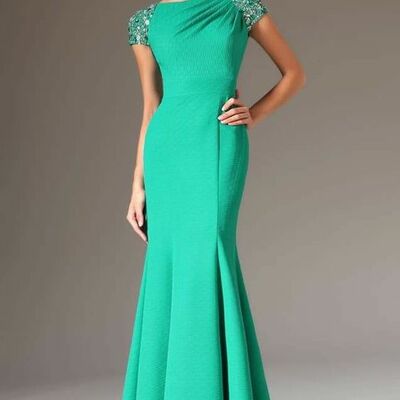 Elegant mother of bride/ groom dress blue sheath evening formal gowns prom dress